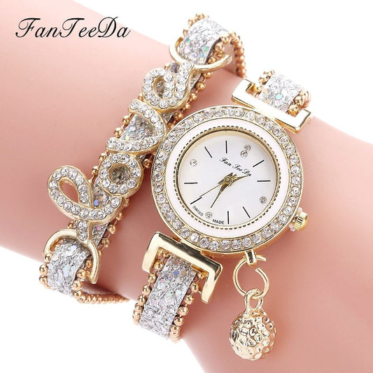 FanTeeDa Women’s Rhinestone Fashion Bracelet Watch