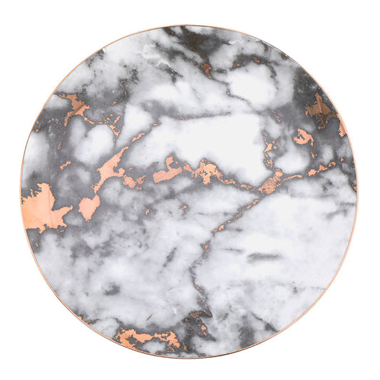 Elegant Western Steak Plate - High-Quality Ceramic with Gold Accents