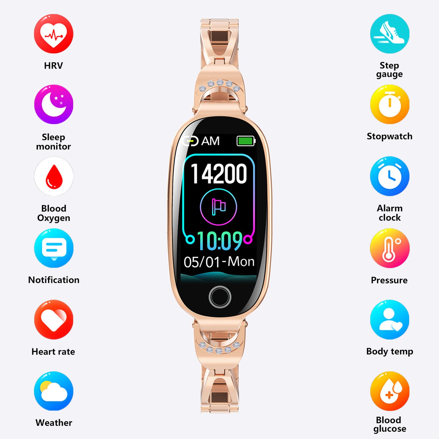 Women's Smart Watch with Glucose & Menstrual Tracker