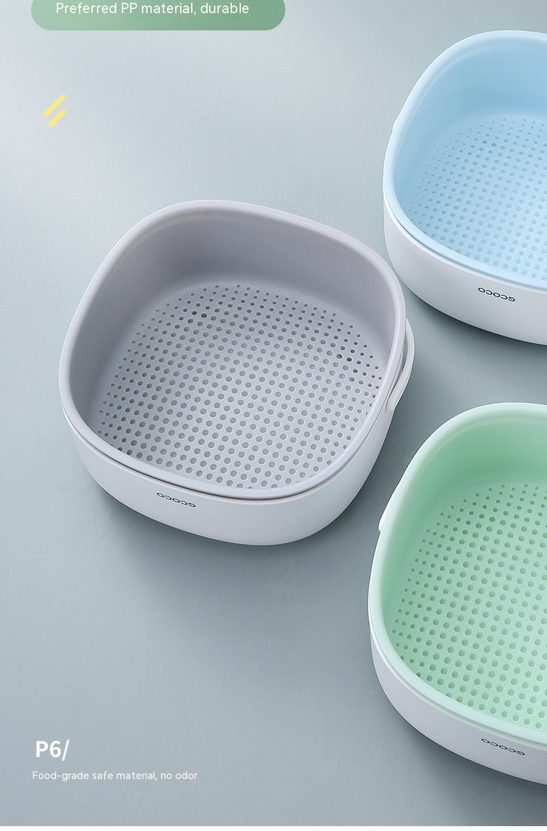 Washbasin Multi-functional Kitchen Double Layer Drain Basket