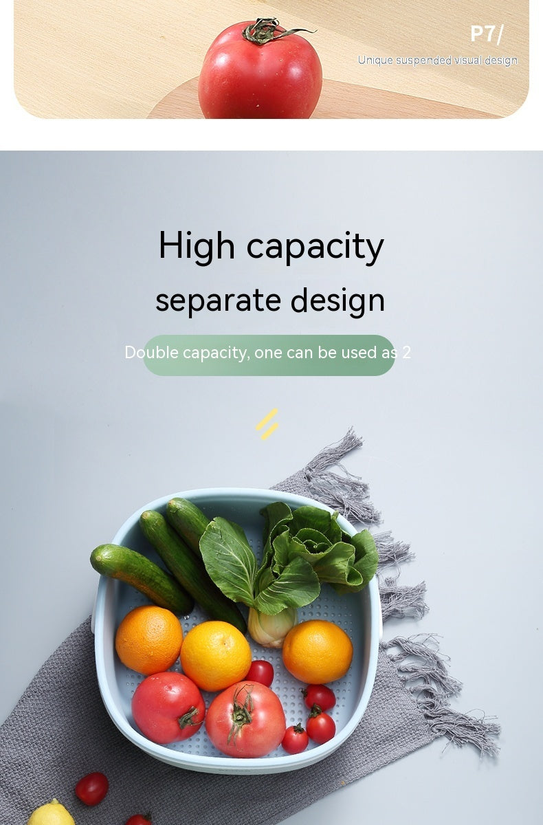 Washbasin Multi-functional Kitchen Double Layer Drain Basket