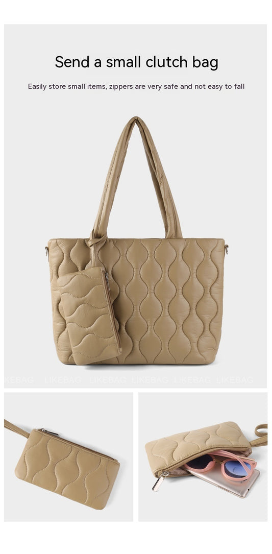 Lightweight Simple Commuter Portable Shoulder Bag Large Capacity Multi-compartment