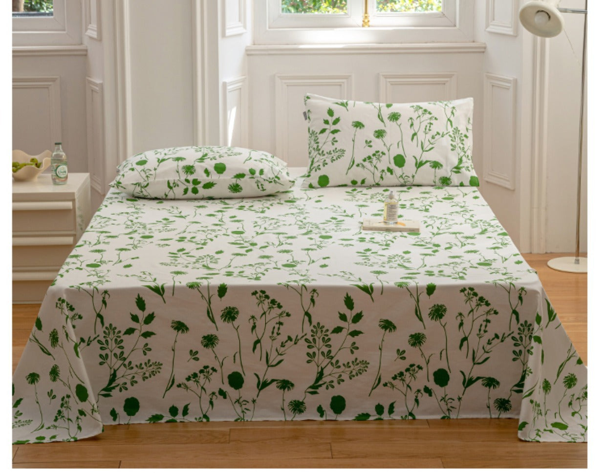 Cotton Printed Bed Sheet Single Item Pastoral Style Flower Single Piece