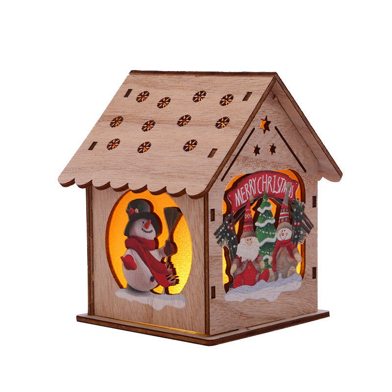 Christmas Decorative Wooden Ornaments LED Lighting