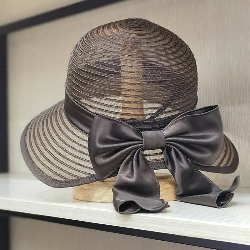 PP Silk Breathable Satin Bow Back Open Fork Basin Cap