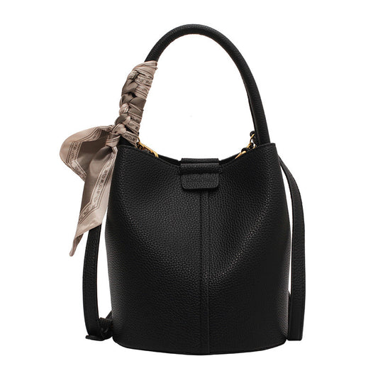 Lychee Pattern Textured Handbag Women's Bag Western Style