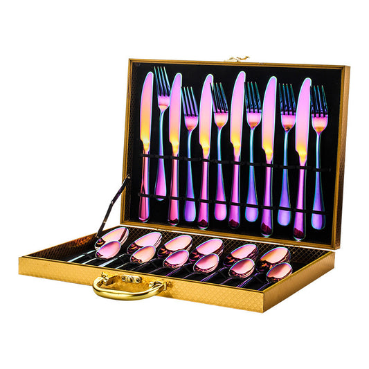 High-End Stainless Steel Tableware Set – 24-Piece Cutlery Collection