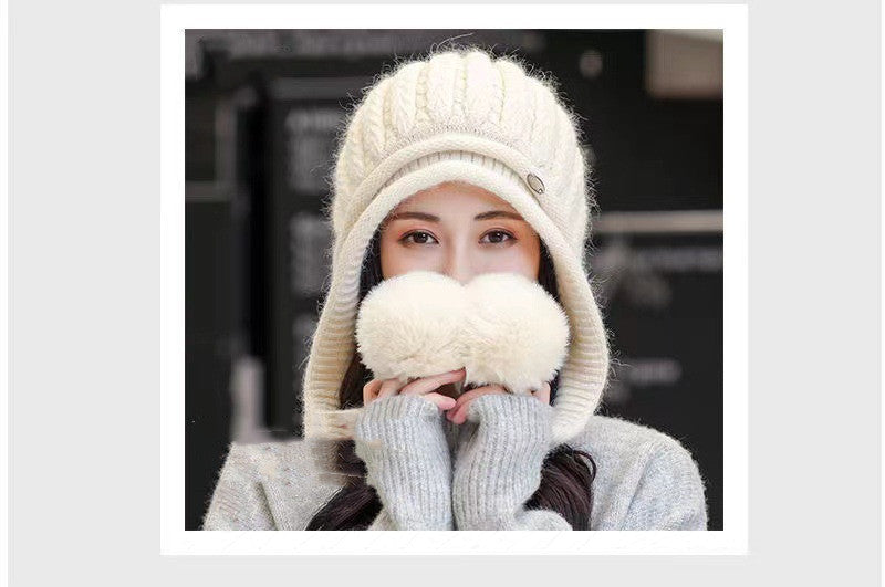 Women's Striped Fleece Colorblock Dome Hat