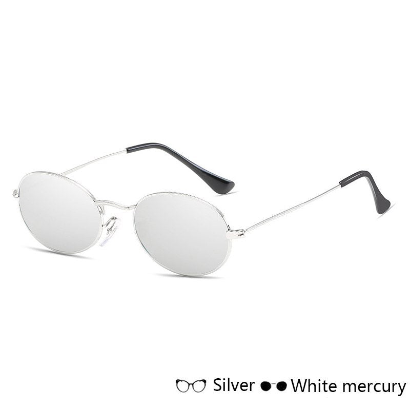 Women’s Oval Metal Frame Sunglasses