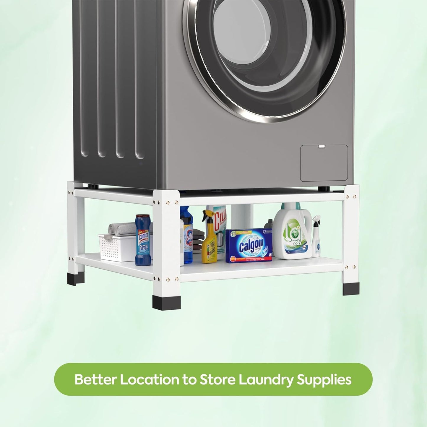 Laundry Pedestal 28.35 In Width, Washer And Dryer Pedestals With Storage Shelf, 700lbs Weight Capacity Washing Machine Stands For Most Washers And Dryers, Assembly Required