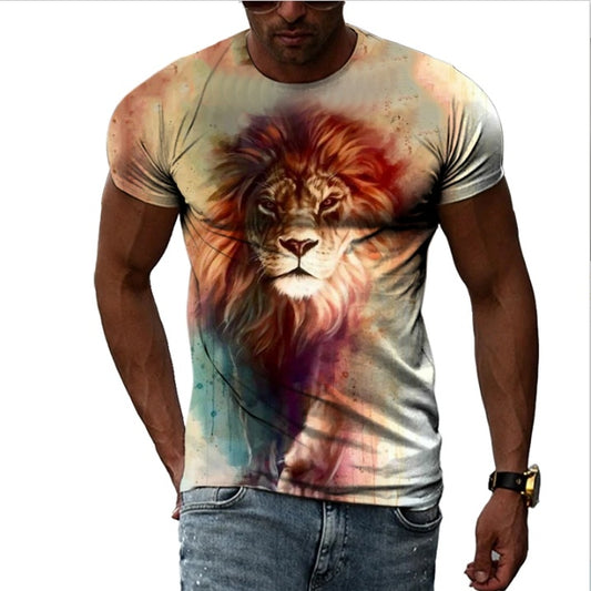 Summer Fashion The Animal Lion Graphic Men T-shirts