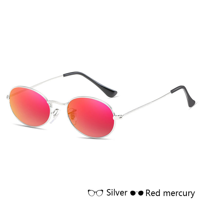 Women’s Oval Metal Frame Sunglasses