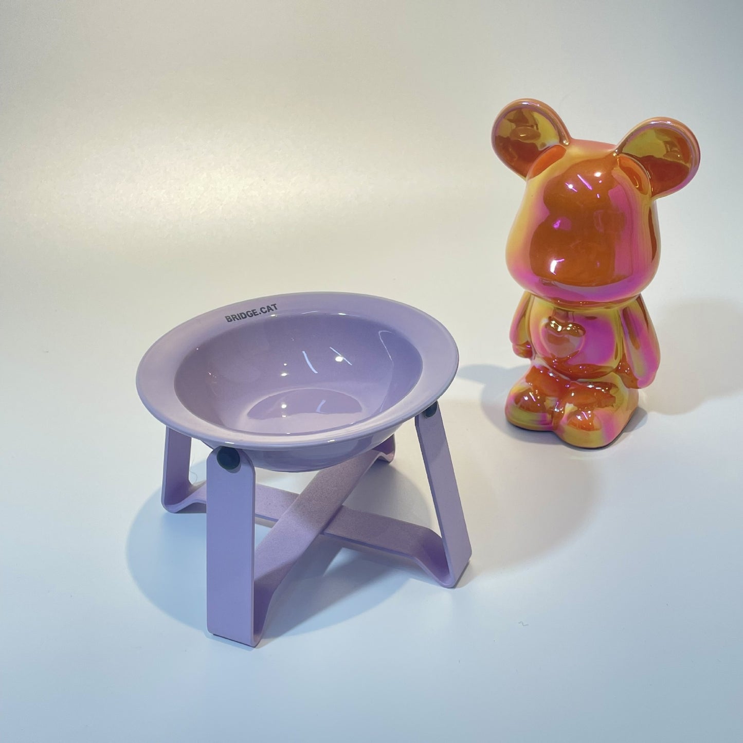 Ceramic Cat Bowl Cat Iron Frame High Leg Tableware Combination Fairy Dining Rack Cat Food Holder