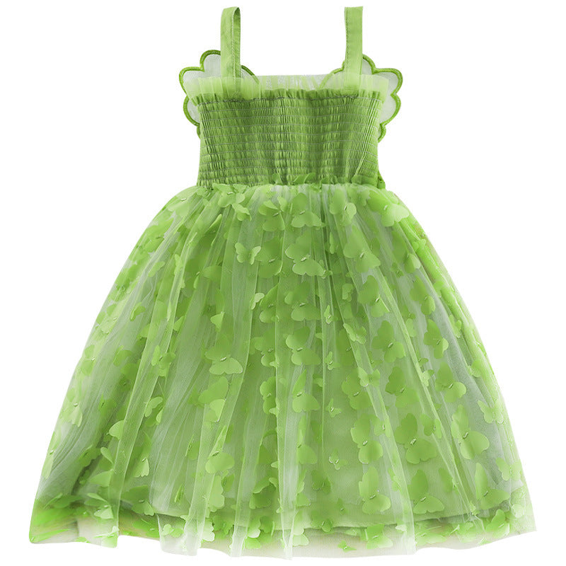 Dress Children's Mesh Skirt Children's Green Butterfly