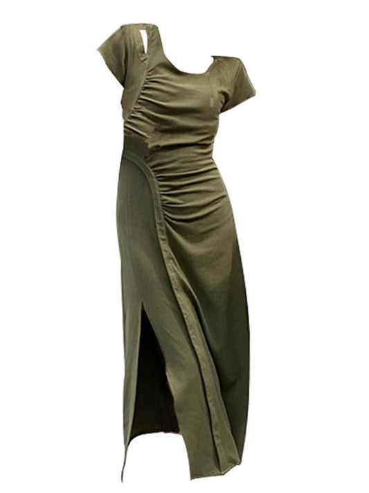 Female Summer French Green Dress