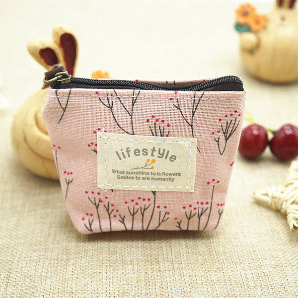 Korean Version Zakka Mini Zero Purse - Cute Cartoon Printing Key and Coin Package