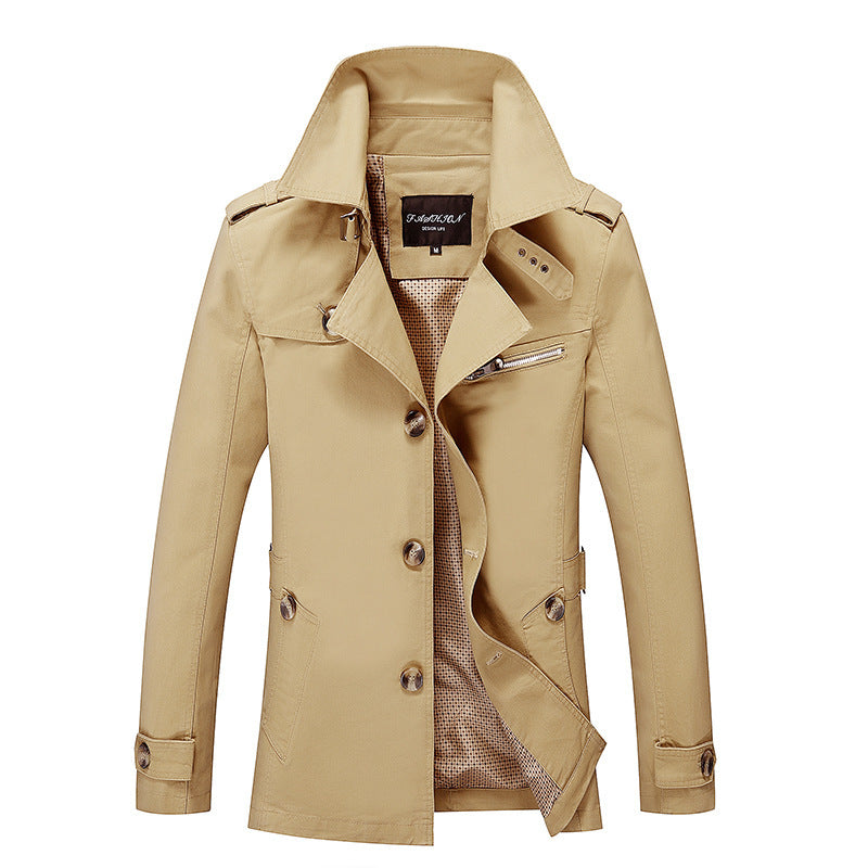 Spring Men's Washed Windbreaker Jacket