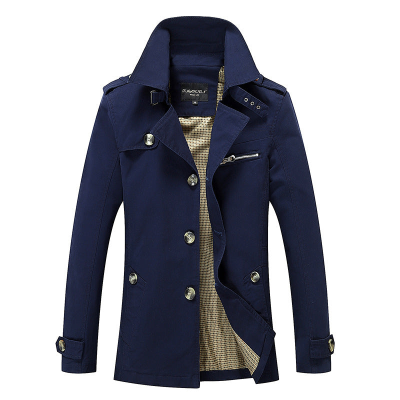 Spring Men's Washed Windbreaker Jacket