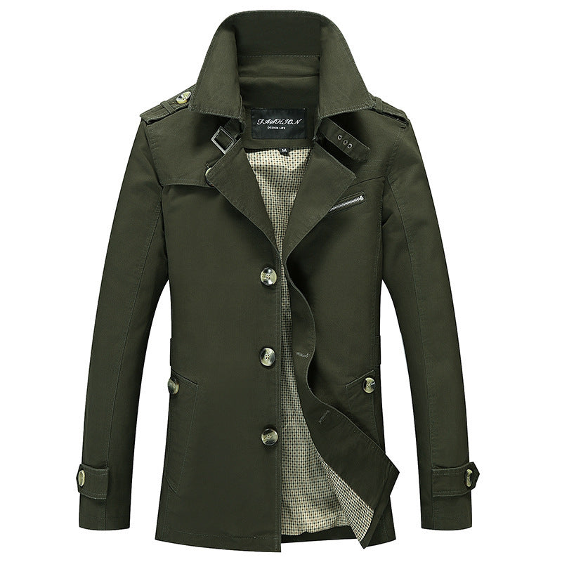 Spring Men's Washed Windbreaker Jacket