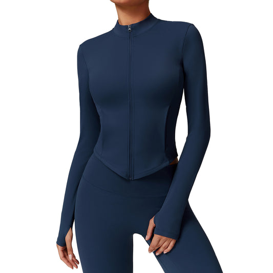 Stand Collar Yoga Clothes Fleece Padded Coat Women