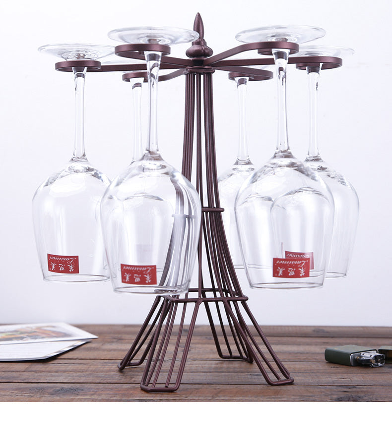 Elegant Wine Glass Holder - Stylish Iron Display Stand