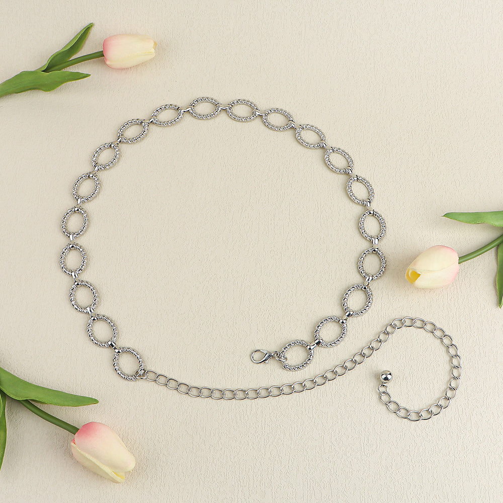 Waist Chain - Women Senior Sense Circle Wavy Metal Chain
