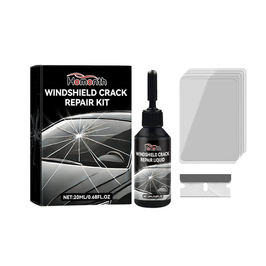 Windshield Crack Repair Kit - 20ML Solution with Blade & Cured Films