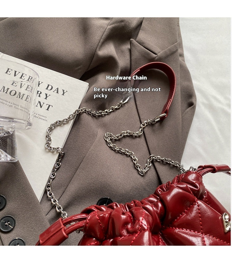Chain Kafuu Diamond Fashion Shoulder Crossbody Mini Bucket Bag