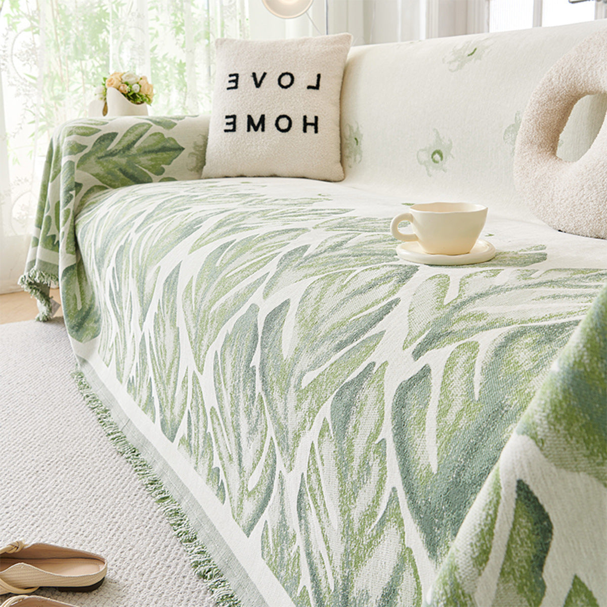 Chenille Universal Sofa Cover – Floral Pattern, Modern Style, Multiple Sizes