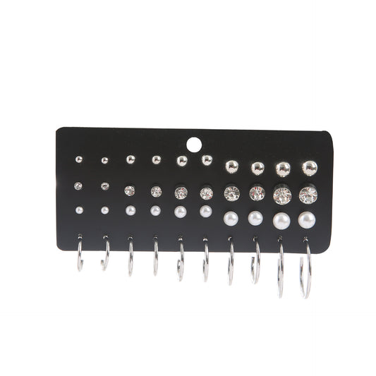 European And American New Pearl Zircon Earings Set Creative Retro Simple Elegant Earrings