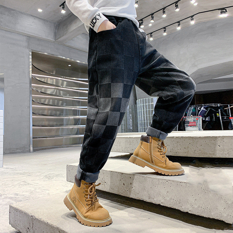 New Boys' Plush Fleece Jeans