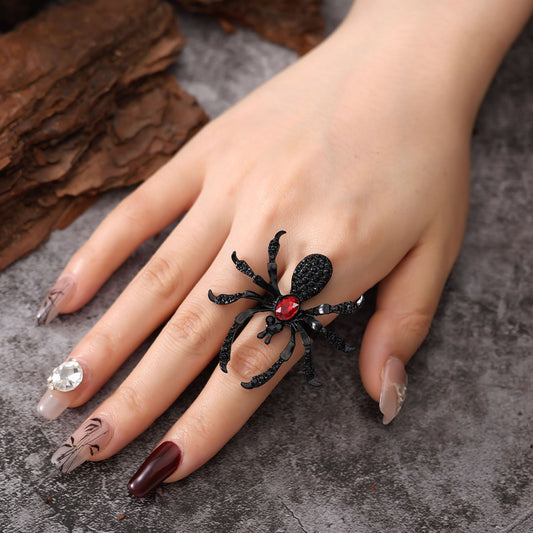 Halloween Spider Ring with Rhinestone