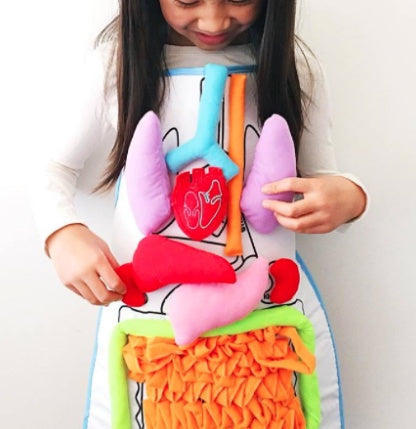 Kids Body Apron Toy - Educational Plush Anatomy Apron for Children