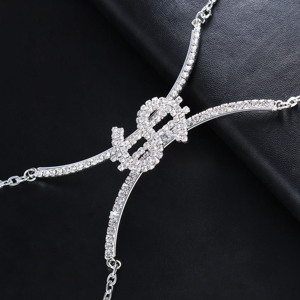 Rhinestone Chest Body Chain – Glamorous Nightclub Jewelry