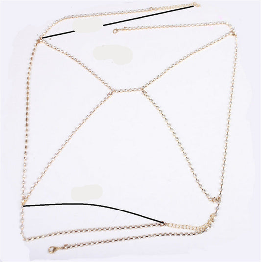 Gold chain necklace on a white background with measurements indicated.