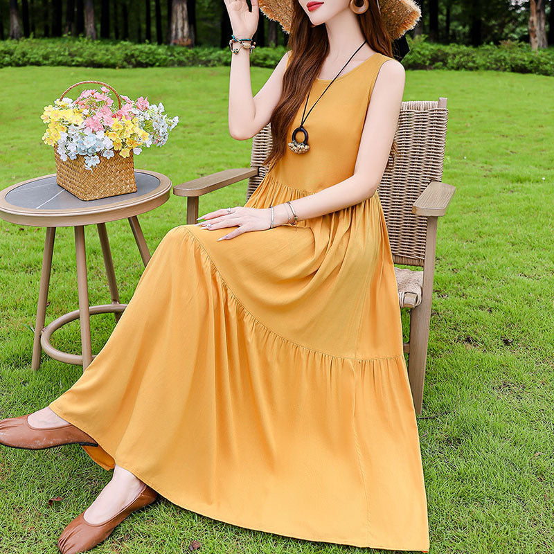 Summer Cotton Silk Dress Outer Wear