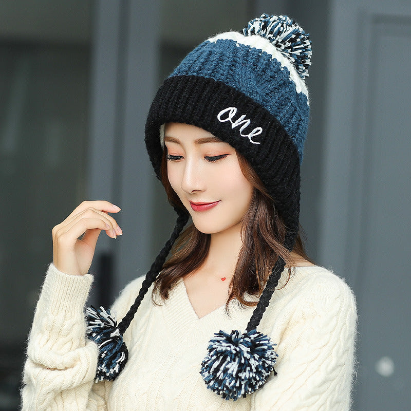 Women's Striped Fleece Colorblock Dome Hat