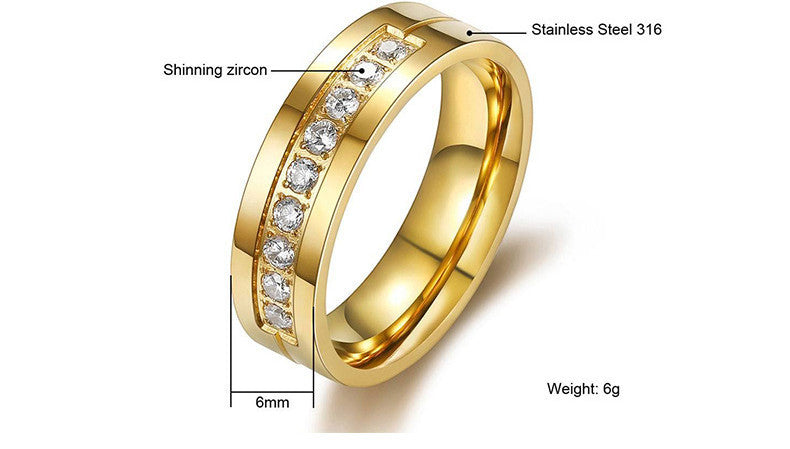 Stainless Steel Accessories - Fashion 18K Ring for Women