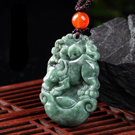 Natural Jade Zodiac Pendant Ornaments