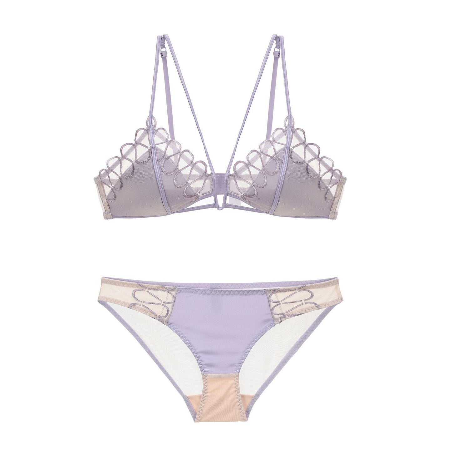 Thin Lace Comfortable Back-Shaping Bra Set for Summer