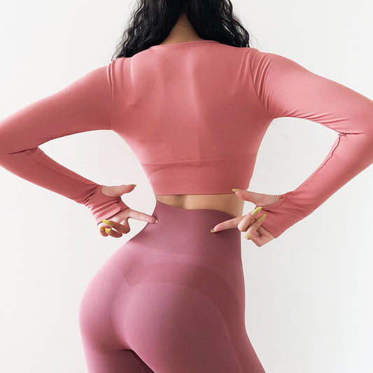 Exposed umbilical slimming fitness clothes tights