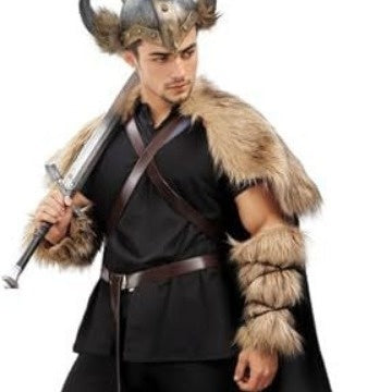 Viking Men's Cape And Shawl Oversleeve Booties Suit Artificial Wool