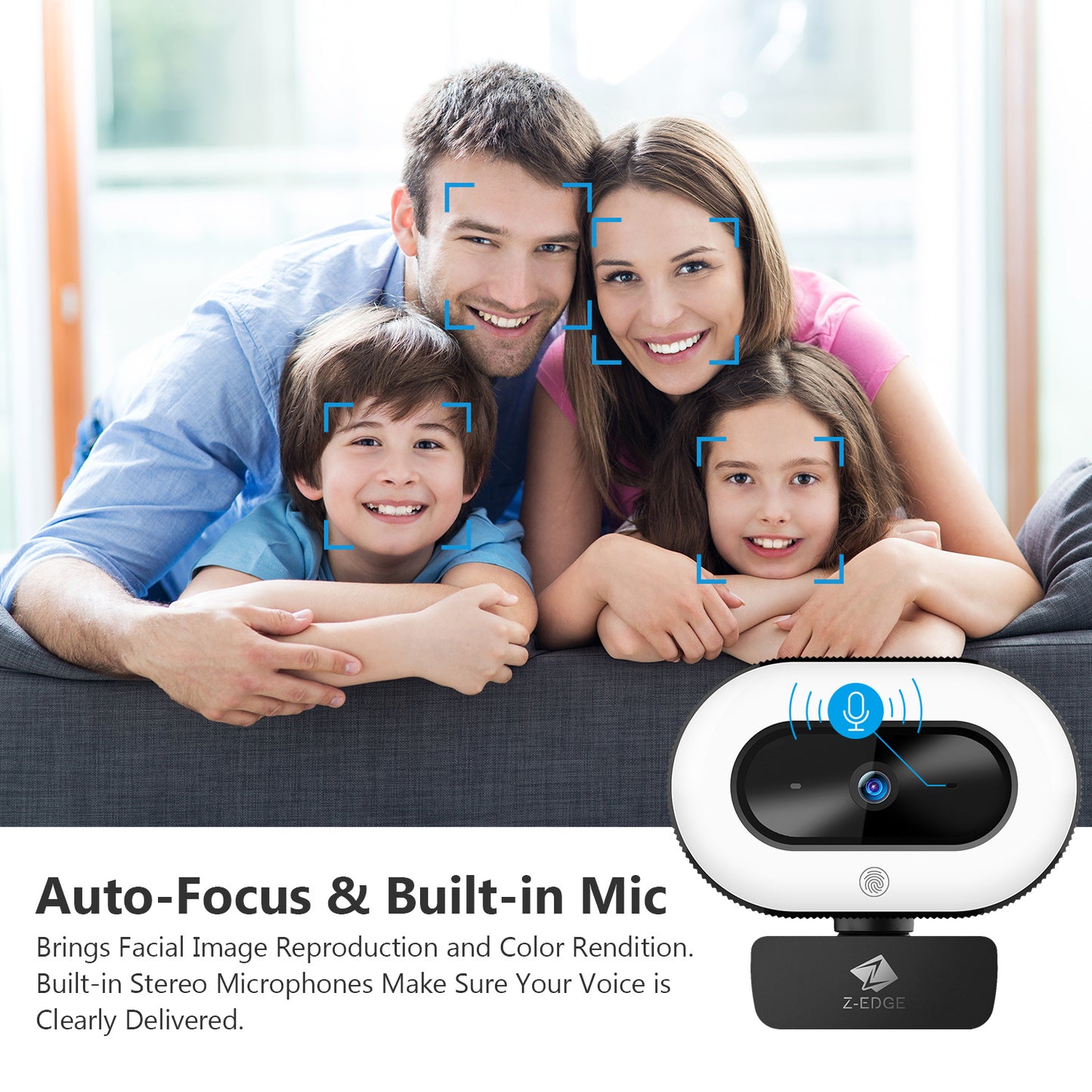 Z-EDGE ZW560D Full HD 1080P Webcam Auto Focus Web Camera For PC-Desktop-Laptop
