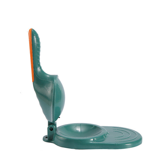 Green pet water bottle with measurements on a white background