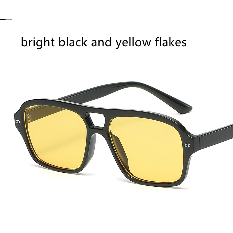 Retro Double Bridge Polygonal Sunglasses for Men and Women