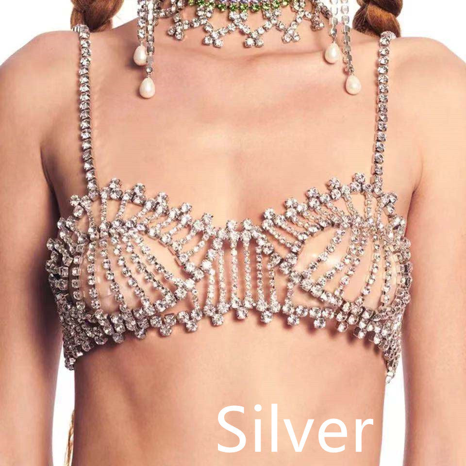 Women's Rhinestone Chest Chain Body Jewelry