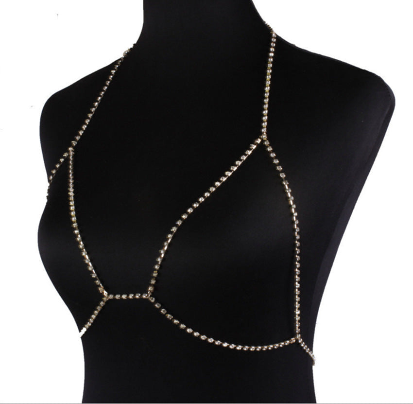 Women's Rhinestone Body Jewelry Necklace – Elegant Body Chain