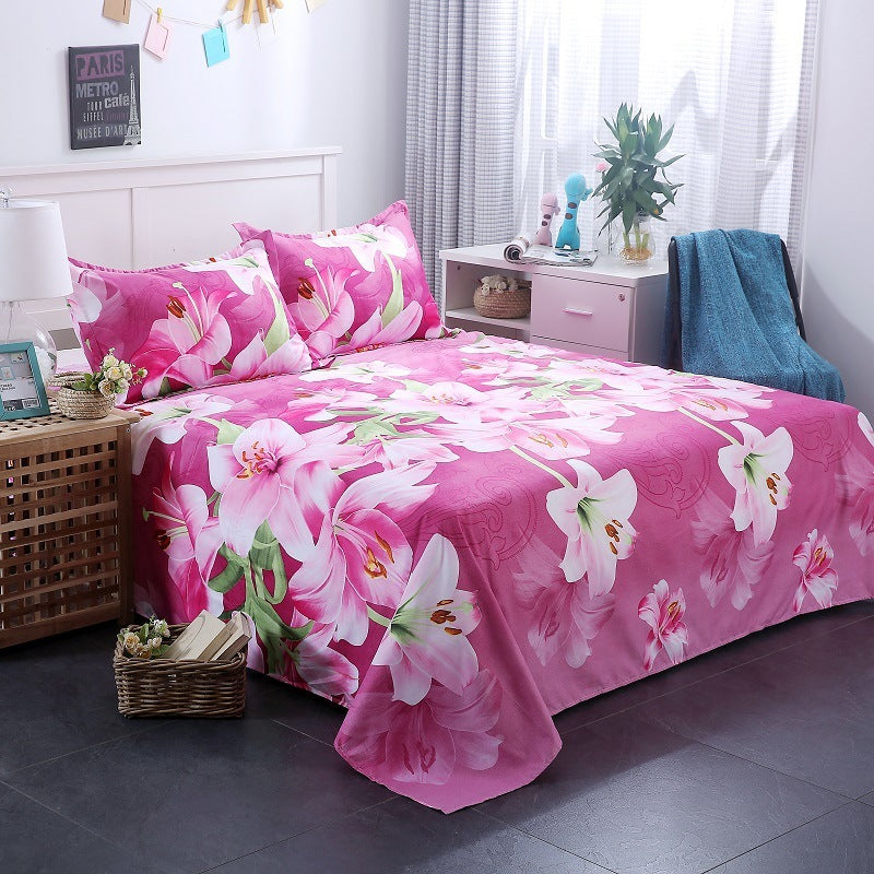 3D single bed sheet three-piece set