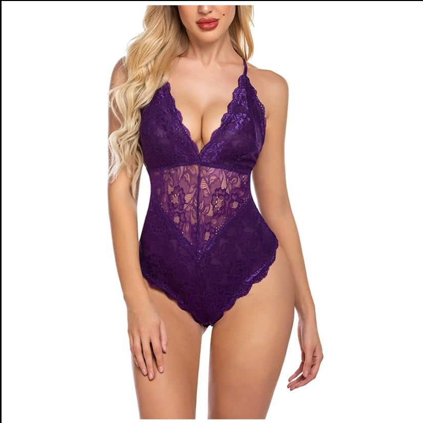 European and American Lace Lingerie – Elegant One-Piece Design
