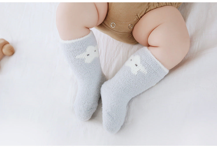 Mink Wool Newborn Thickened Baby Medium Tube Socks